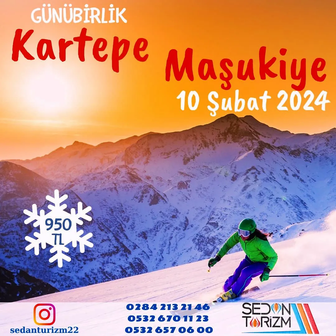 Kartepe/Maşukiye/Sapanca Turu, 10 Şubat 2024, 950 ₺ Günübirlik