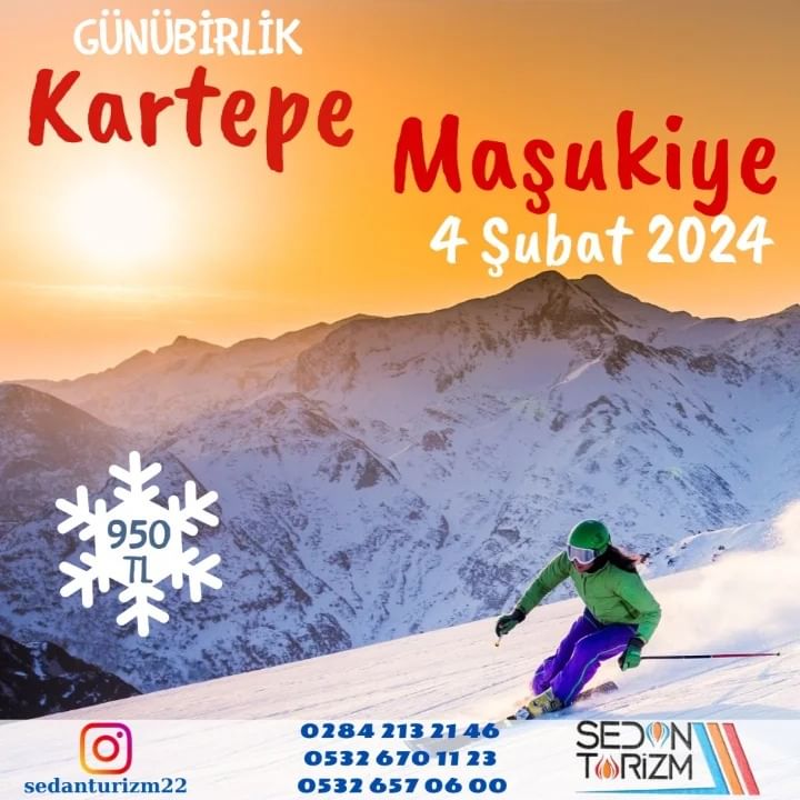 Kartepe/Maşukiye 4 Şubat 2024 950₺ Günübirlik